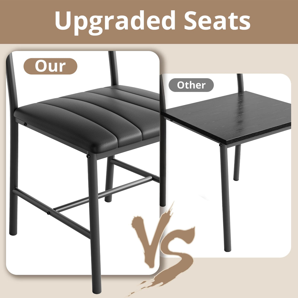 IRONCK Dining Table Set for 4, Kitchen Table with Upholstered Bench and 2 Chairs, Kitchen Table and Chairs Set for Small Space, Apartment