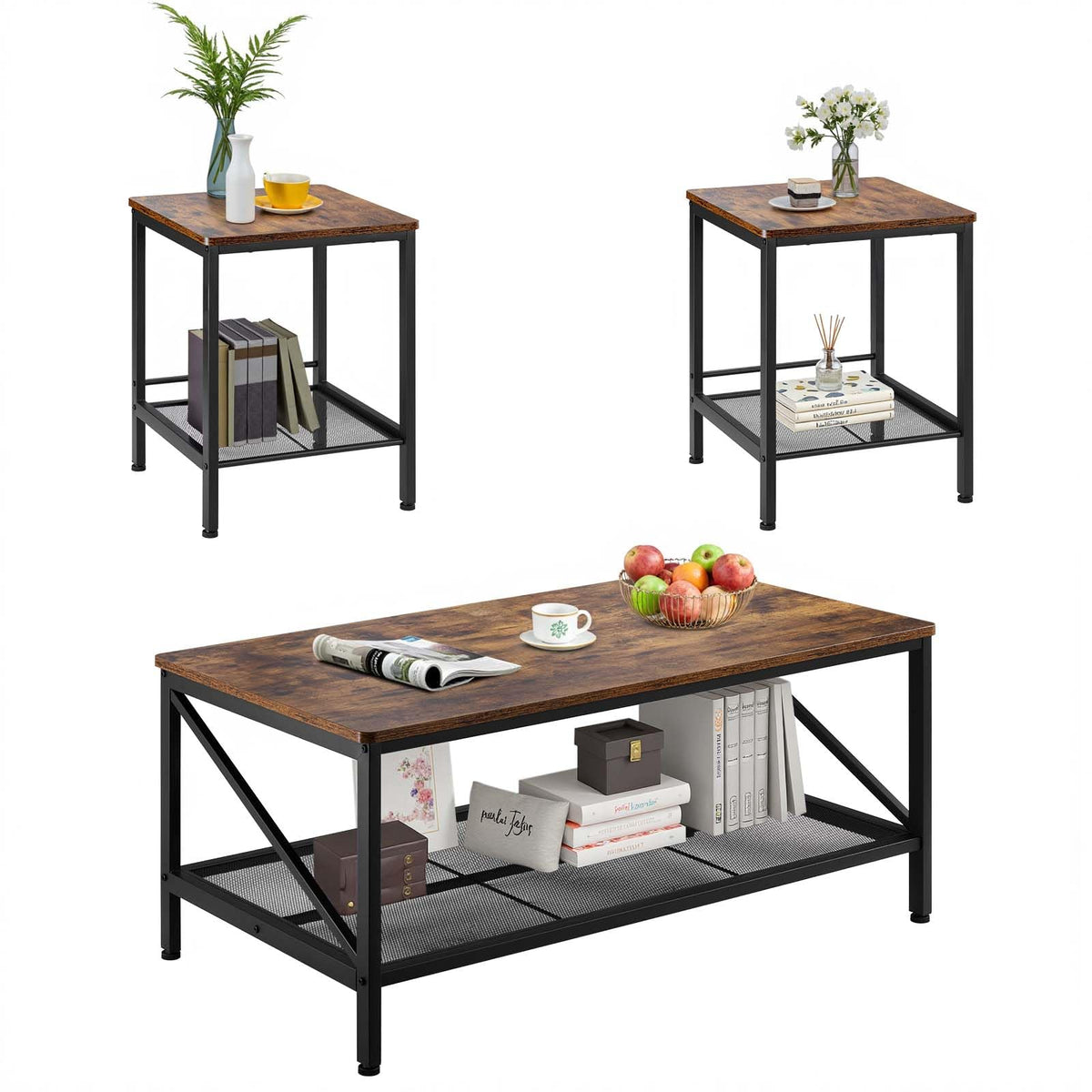 VEVOR 3 Pieces Living Room Table Sets