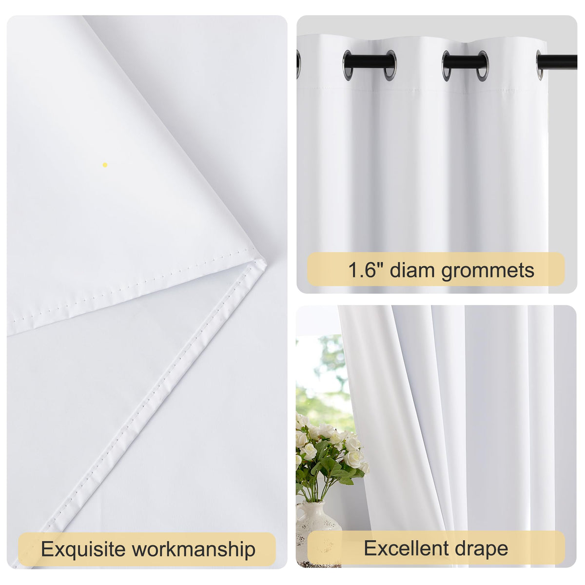 NICETOWN Grommet Blackout Room Darkening Curtains