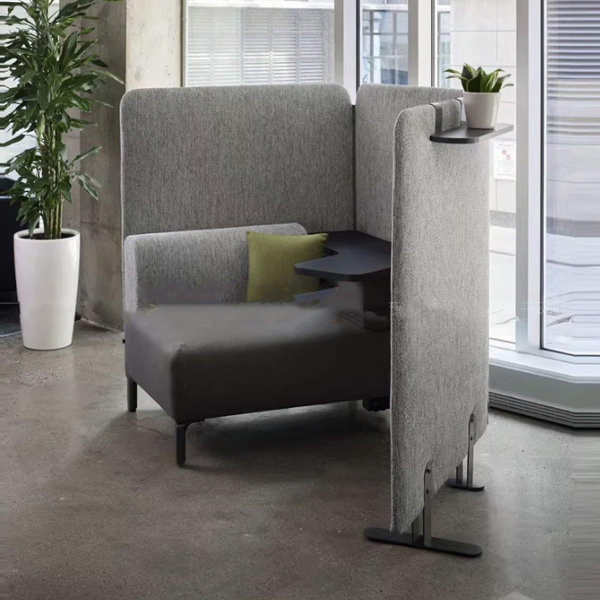 Modern Modular High Back Sofa With Privacy ScreenPartition Seating Set