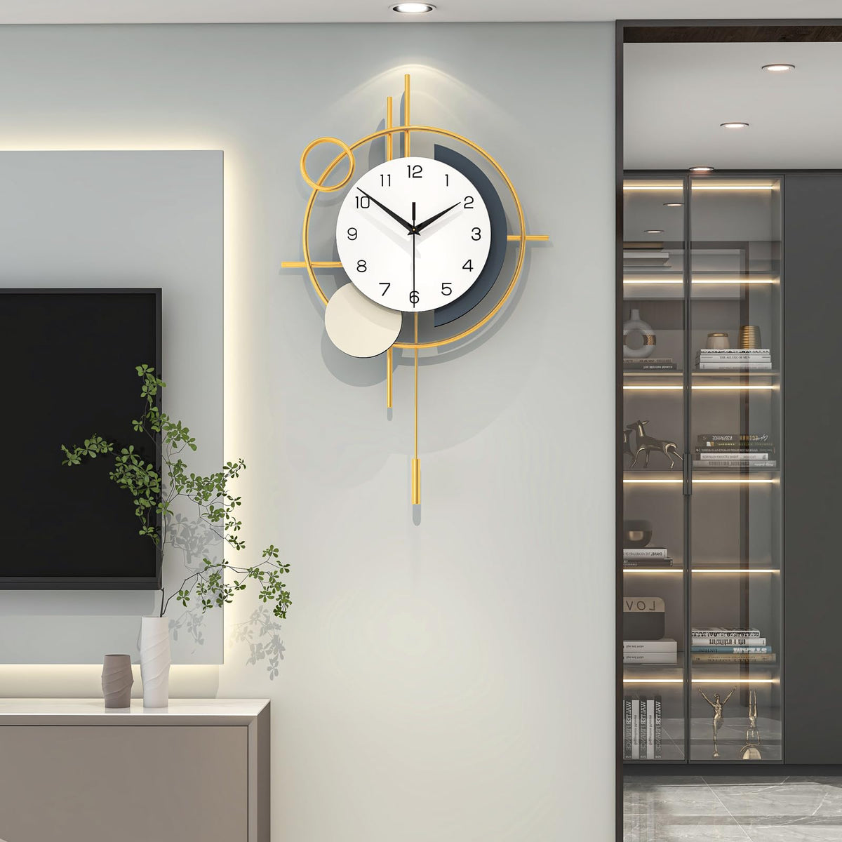 YIJIDECOR Large Wall Clocks for Living Room Decor Big Modern Wall Clock Battery Operated
