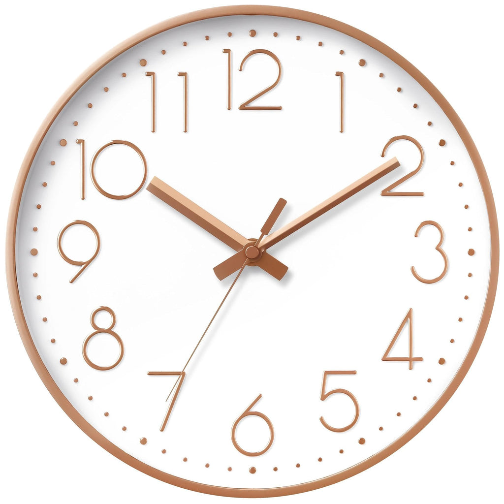 DAXSMY Wall Clock Silent Non-Ticking Modern 3D Wall Clocks Battery Operated - Decorative Clock for Kitchen, Home Office, Bathroom, Bedroom