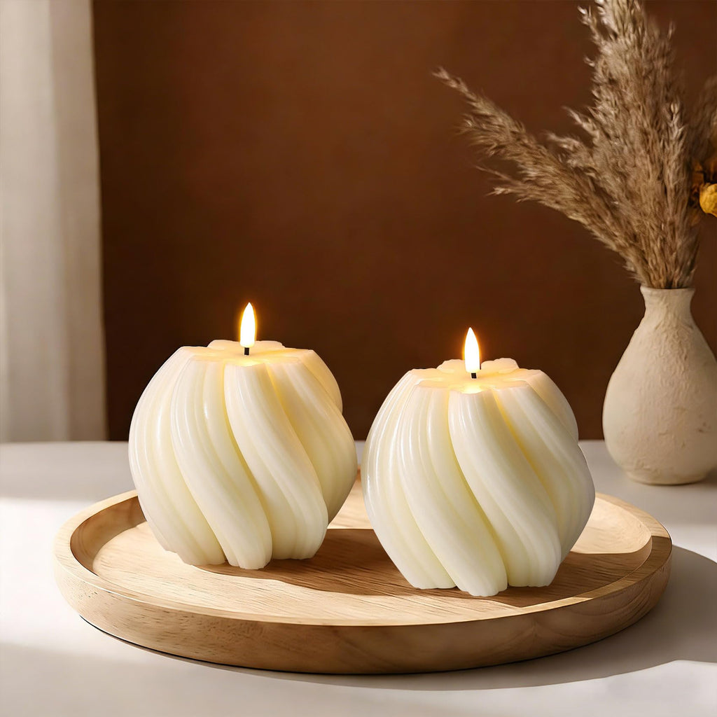 Girimax Swirl Flameless Candles with Remote & Timer