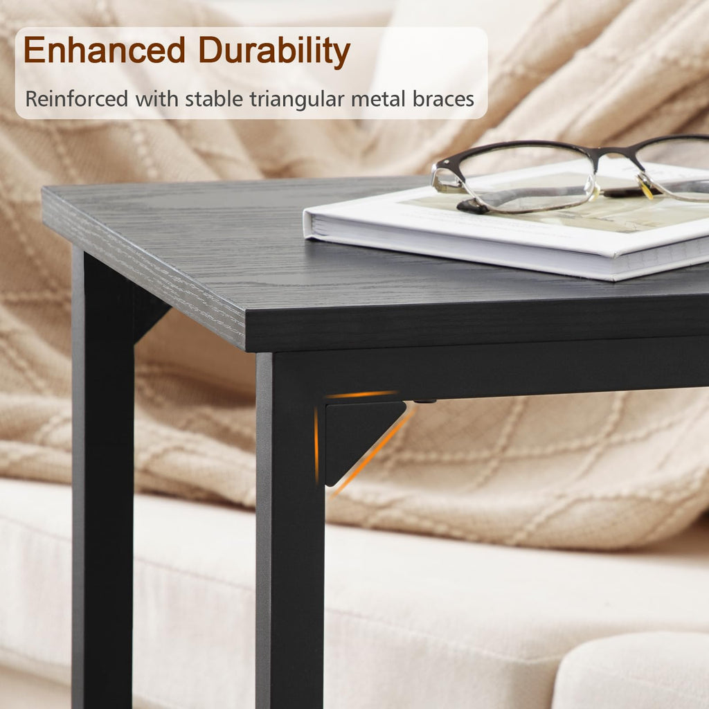 AMHANCIBLE C Shaped End Tables, TV Trays Set of 2 for Living Room