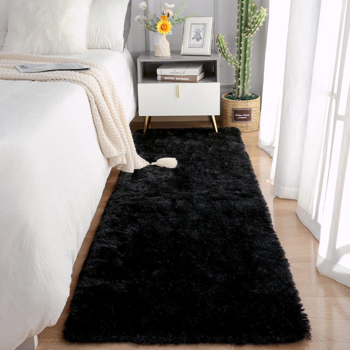 Chicrug Soft Runner Rug for Bedroom Living Room Plush Fluffy Rug 2x10