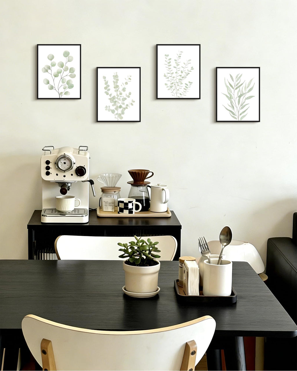 Drsoum Botanical Plant Framed Wall Art Boho Wall Decor for Bathroom Sage Green Eucalyptus Leaf Prints Minimalist Aesthetic