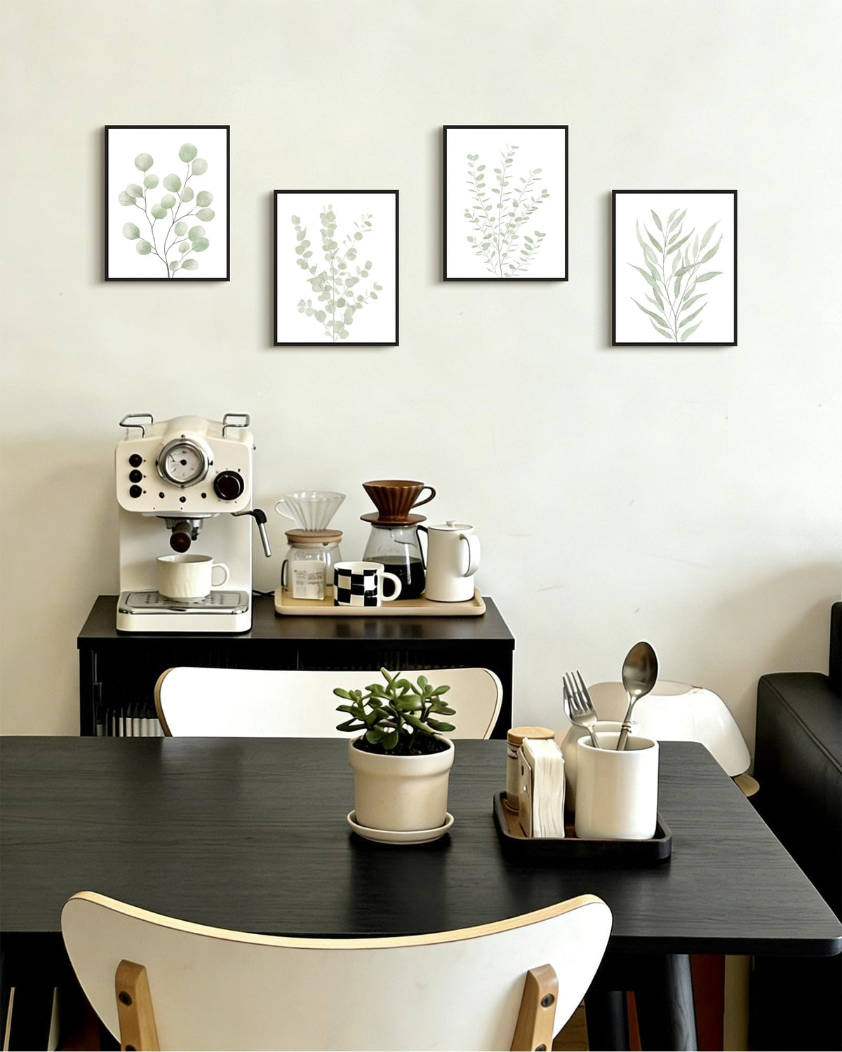 Drsoum Botanical Plant Framed Wall Art Boho Wall Decor for Bathroom Sage Green Eucalyptus Leaf Prints Minimalist Aesthetic