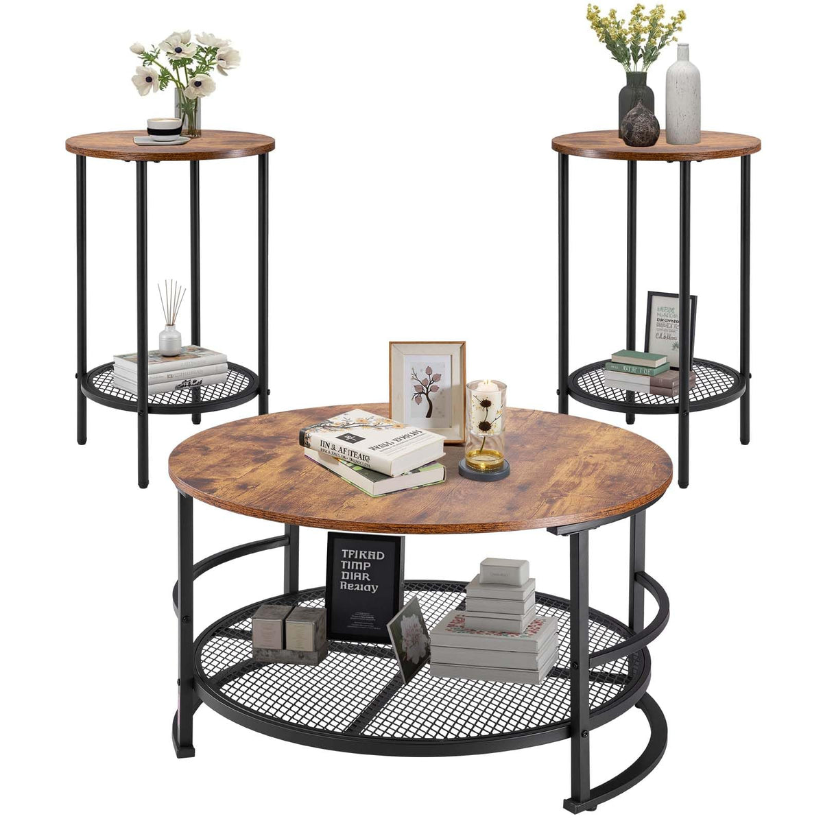 VEVOR 3 Pieces Living Room Table Sets