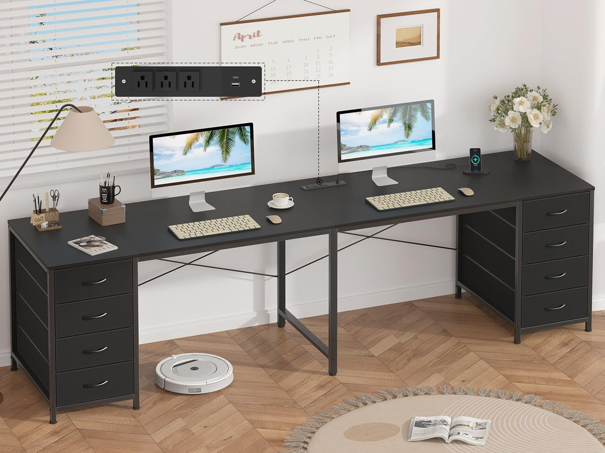 YOMILUVE Computer Desk with 8 Drawers