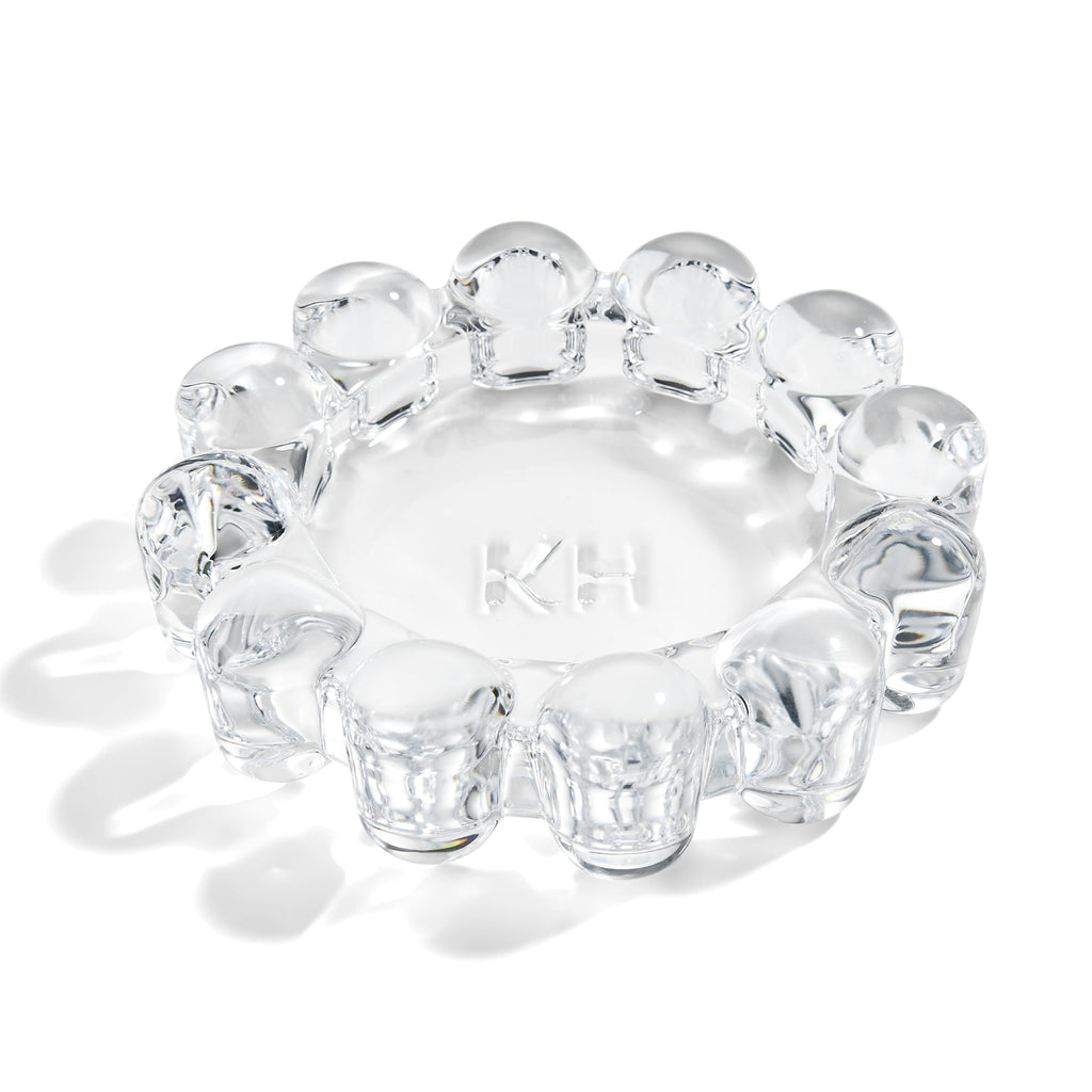 khtumeware 1 Pack Bubble Candle Dish – Transparent Glass Candle Dish for Home Decor – Decorative Modern Candle Holder for Small Candles & Diffusers