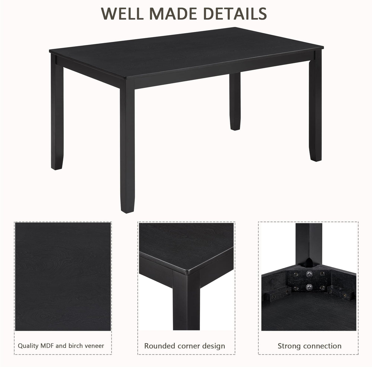 Harper & Bright Designs Wood Dining Table Set, Kitchen Furniture Set with with Table and Chairs