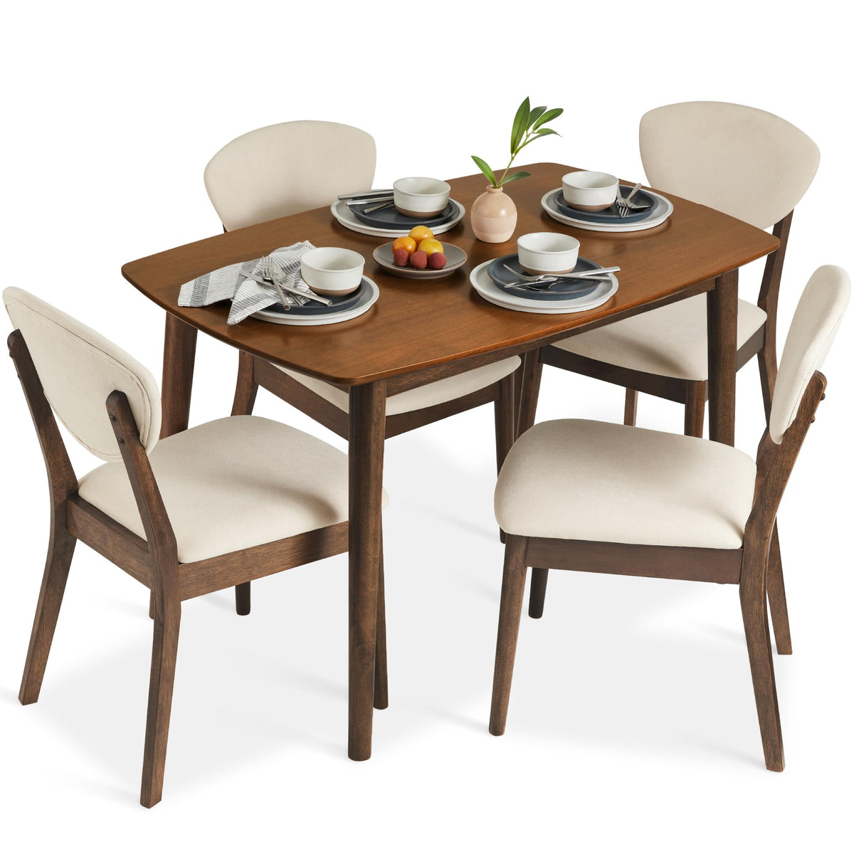 Best Choice Products Compact Wooden Mid-Century Modern Dining Set