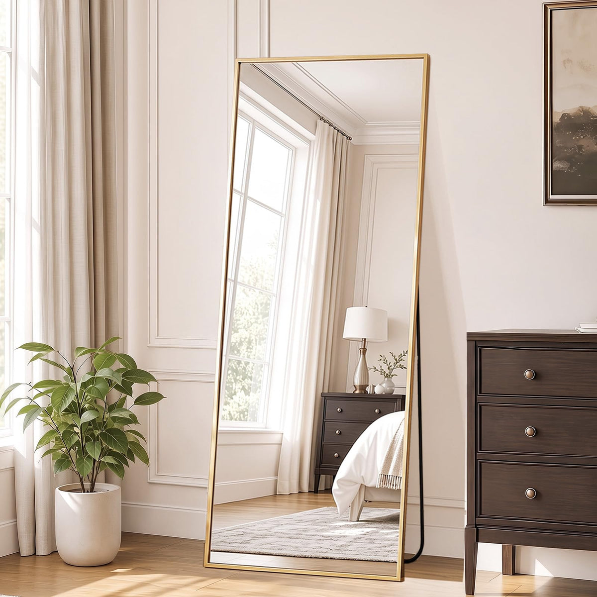 DUMOS Mirror Full Length Floor, Full Body Standing Mirror
