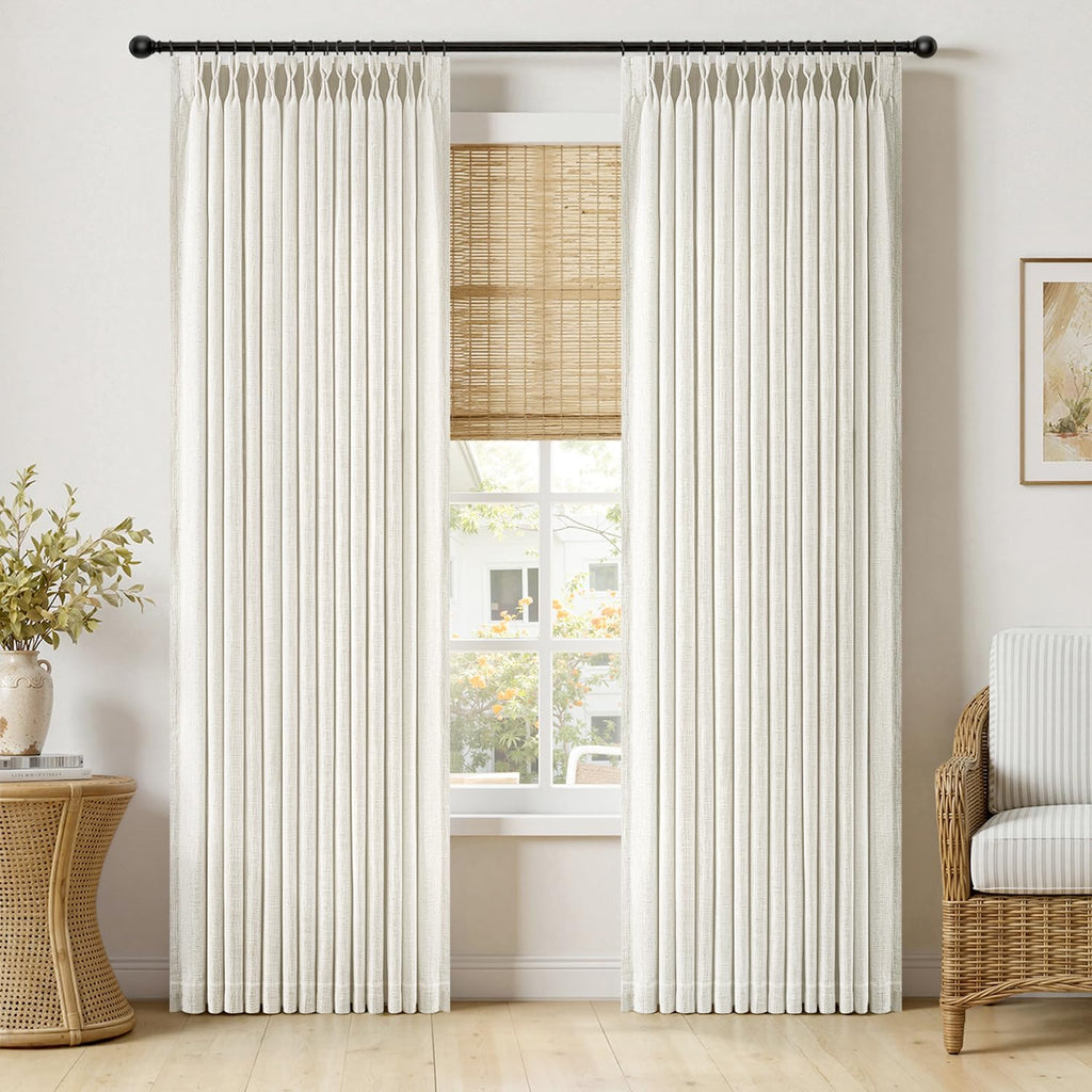 MIULEE Pinch Pleated Linen Light Filtering Curtains