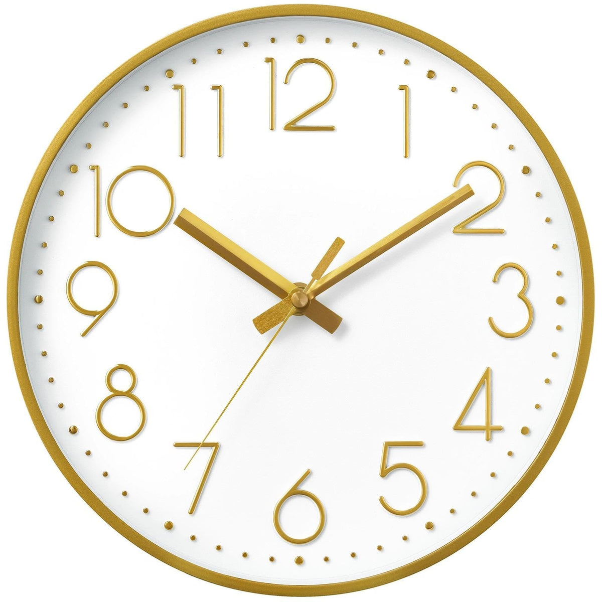 DAXSMY Wall Clock Silent Non-Ticking Modern 3D Wall Clocks Battery Operated - Decorative Clock for Kitchen, Home Office, Bathroom, Bedroom