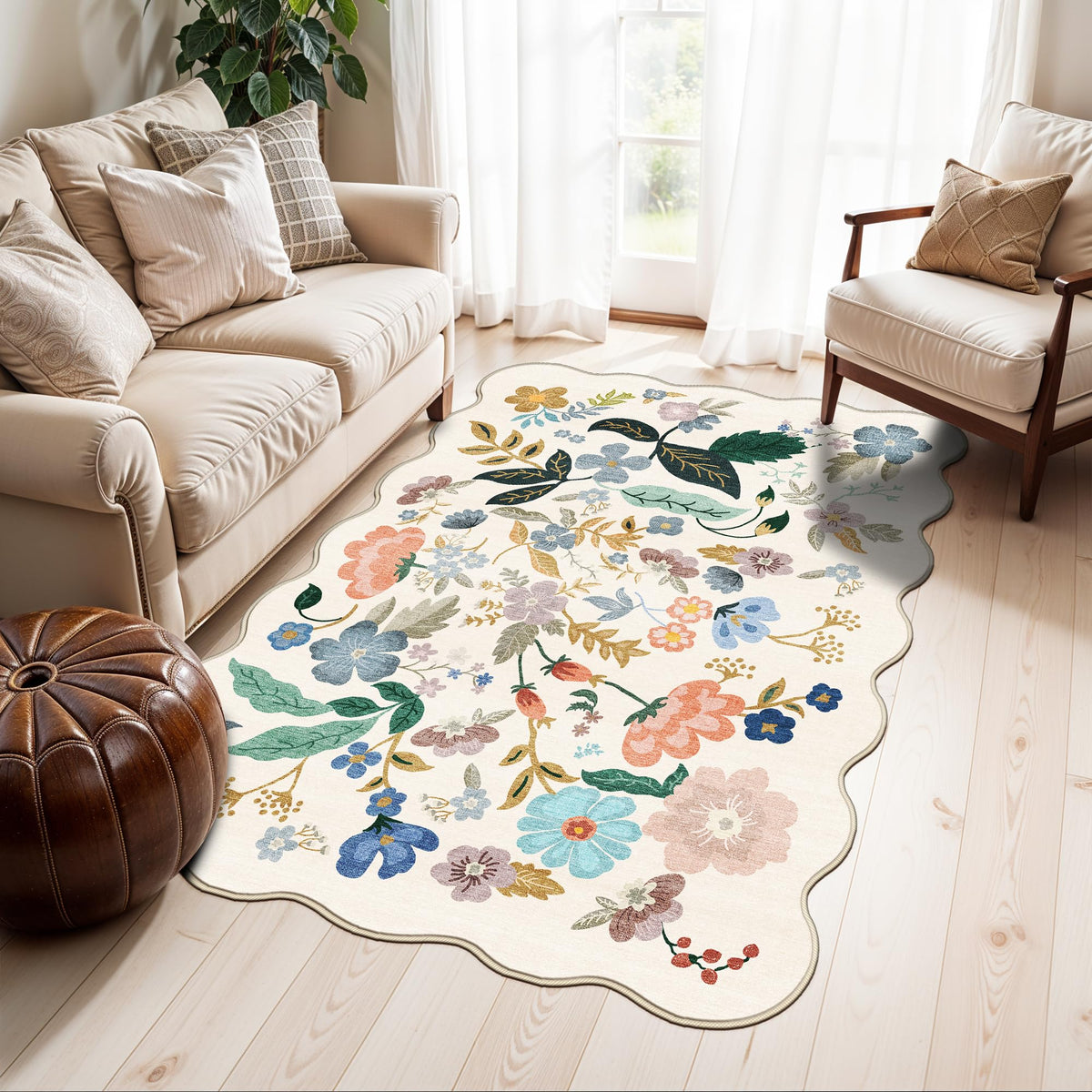 Vintage Washable Non-Slip Hallway Runner Rug, 2' x 7'