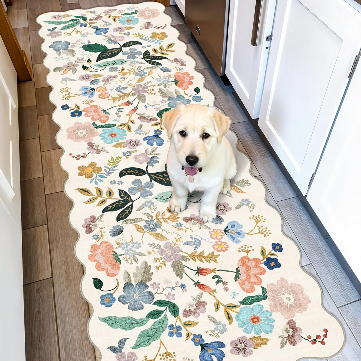 Vintage Washable Non-Slip Hallway Runner Rug, 2' x 7'