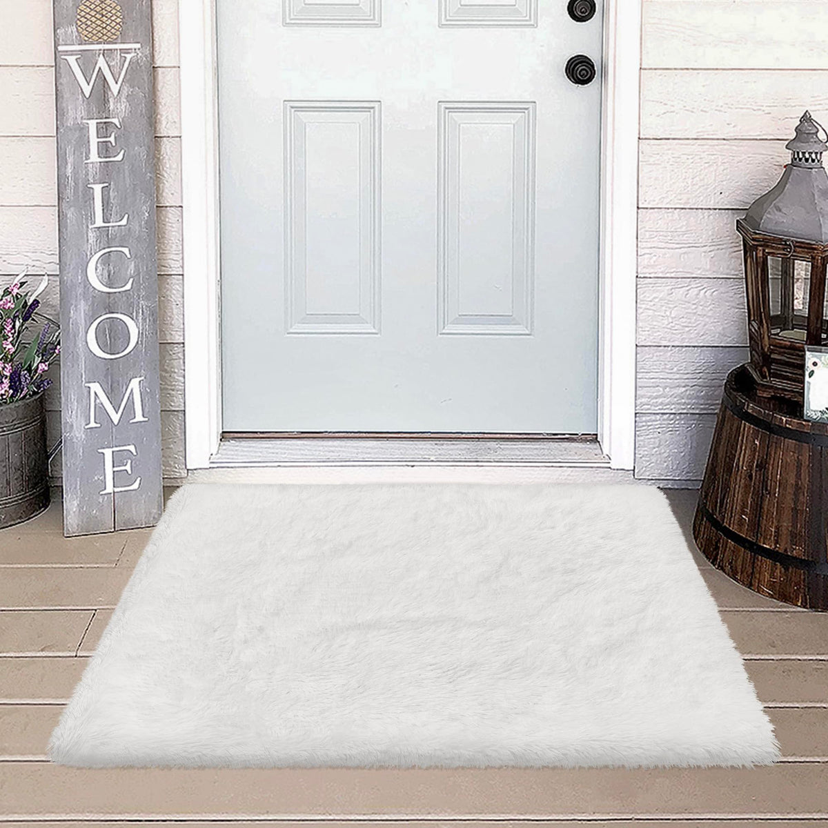 JiaoBaba Rainbow Tie-Dye Fluffy Area Rug for Kids