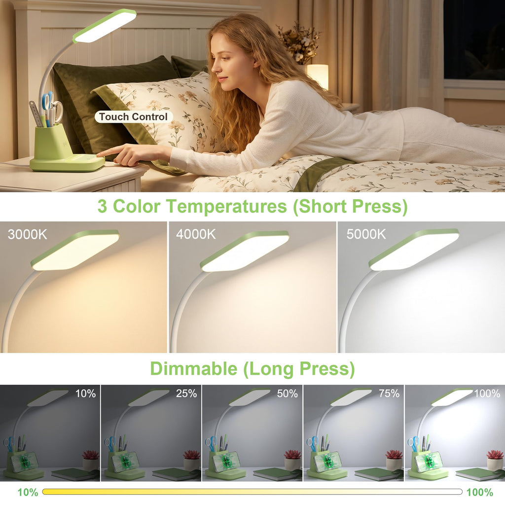 Sailstar Desk Lamp, Wireless Charger Small Desk Lamp, 3 Color Modes
