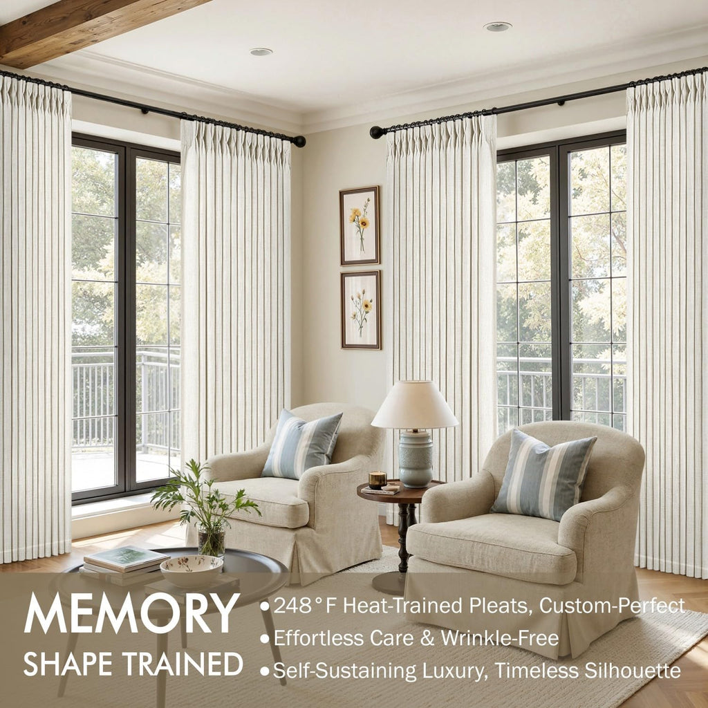 MIULEE Pinch Pleated Linen Light Filtering Curtains