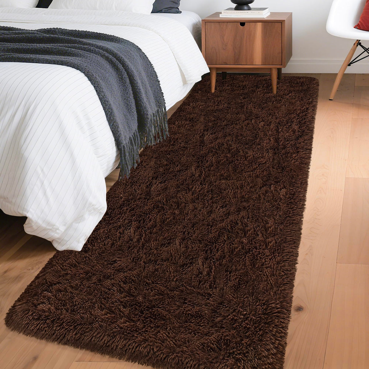 JiaoBaba Rainbow Tie-Dye Fluffy Area Rug for Kids
