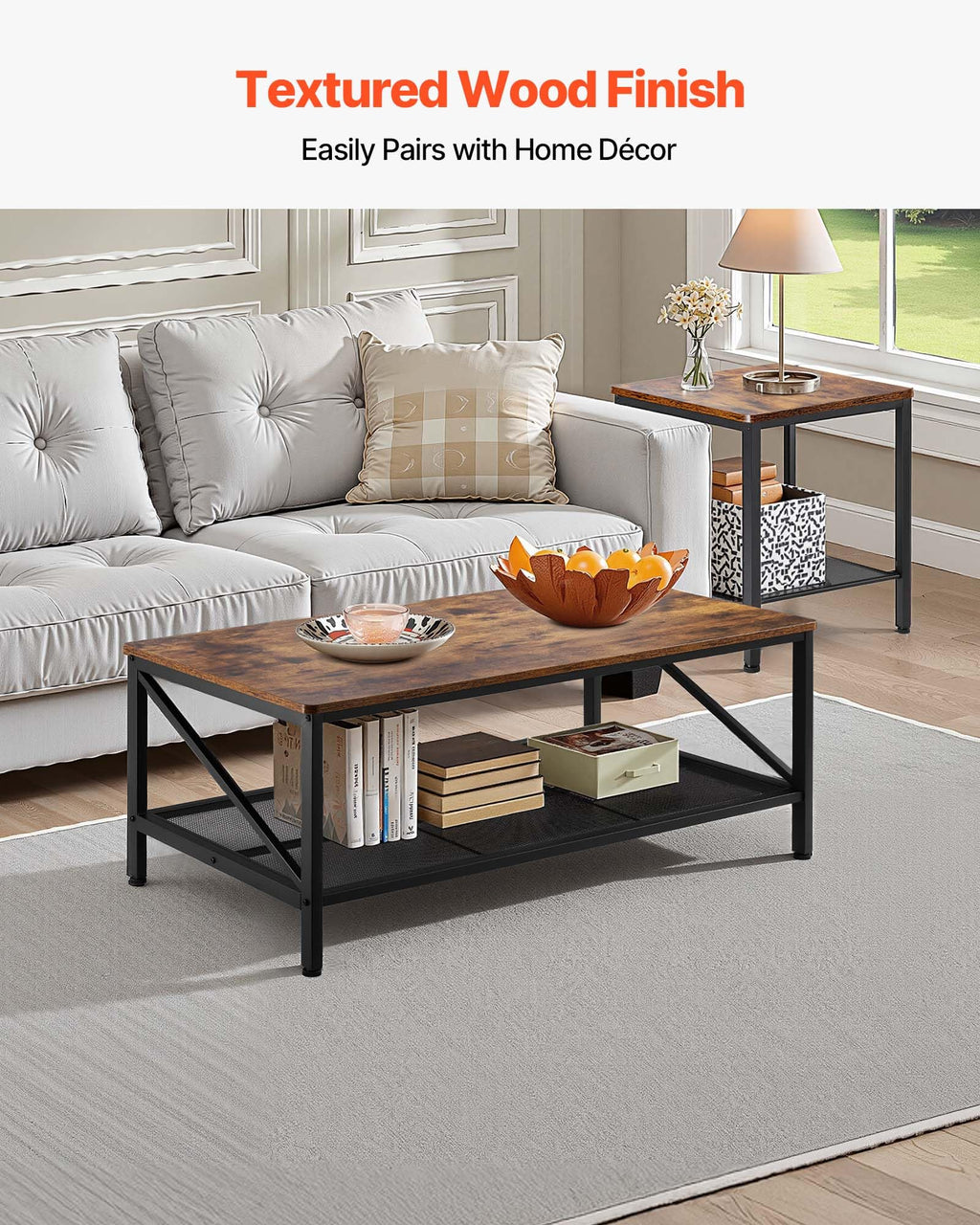 VEVOR 3 Pieces Living Room Table Sets