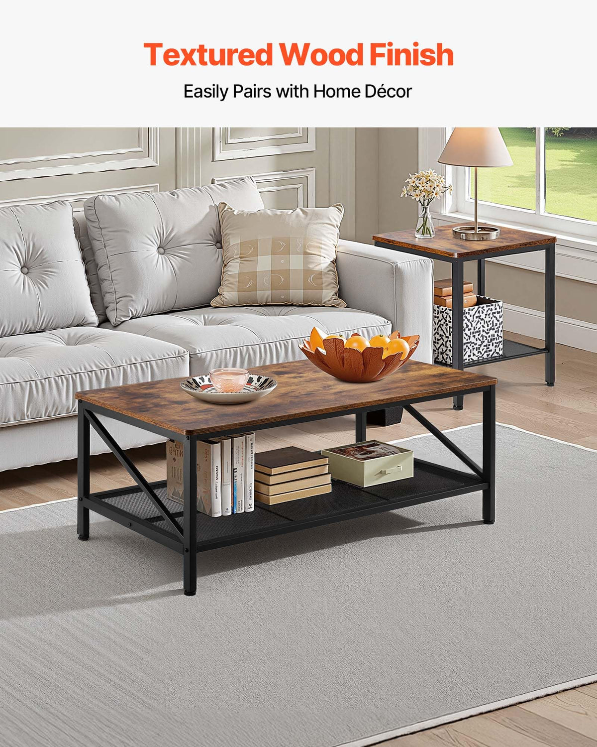 VEVOR 3 Pieces Living Room Table Sets