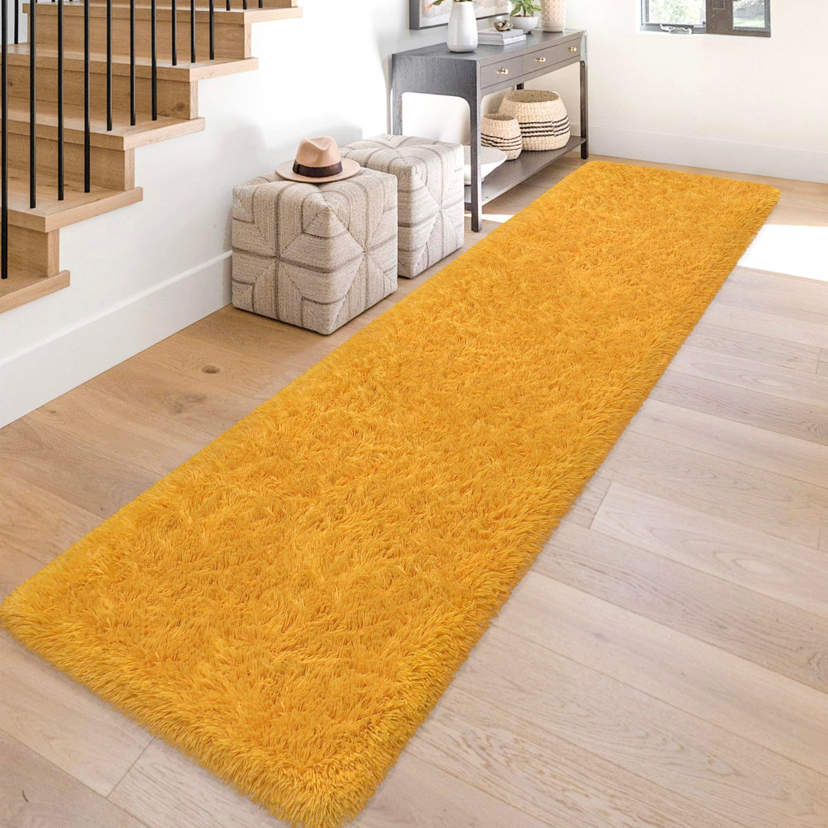 JiaoBaba Rainbow Tie-Dye Fluffy Area Rug for Kids