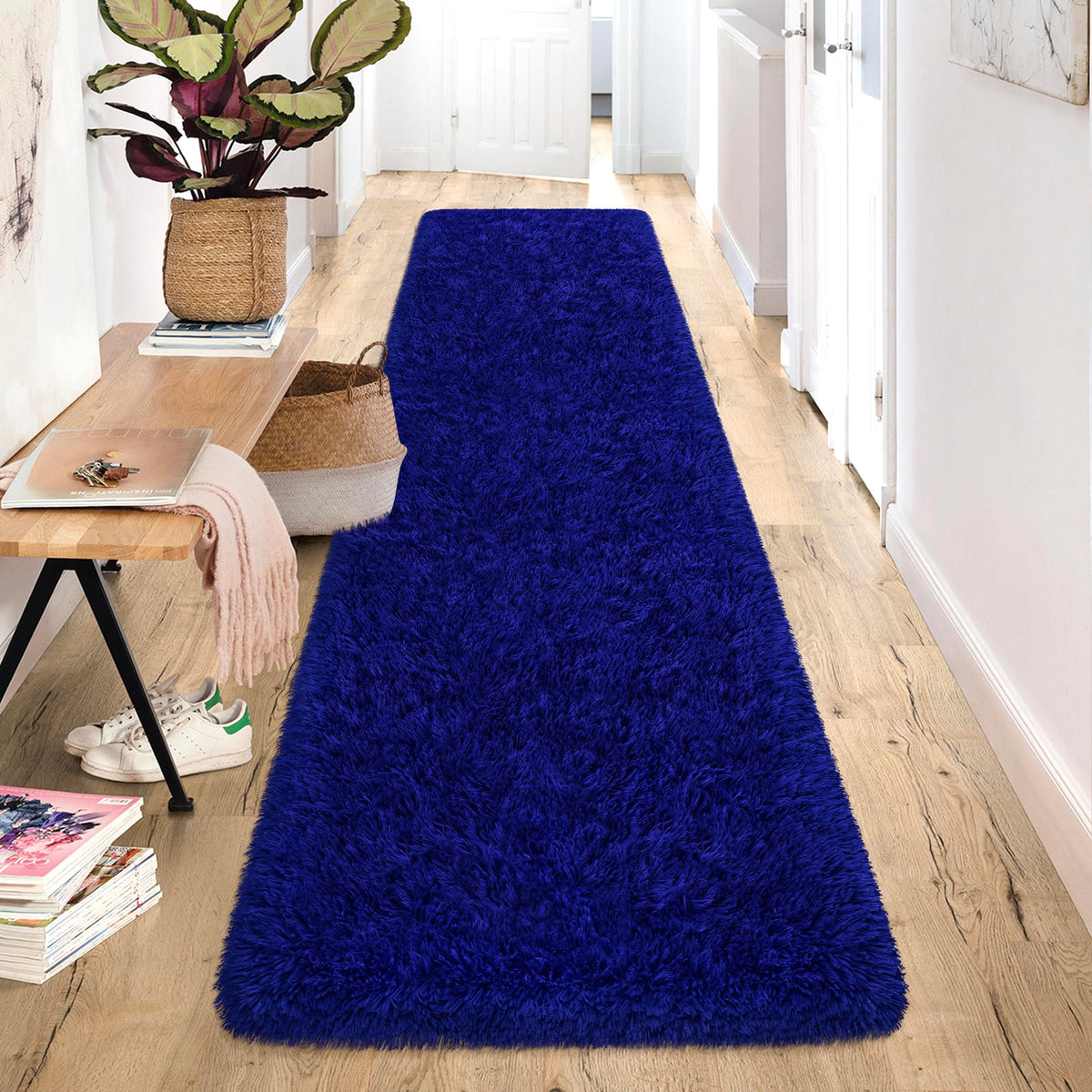 JiaoBaba Rainbow Tie-Dye Fluffy Area Rug for Kids