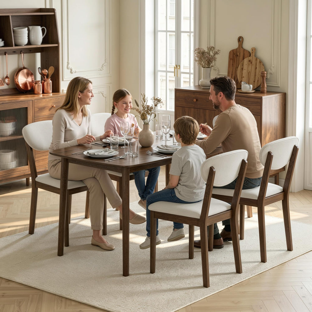 HOMCOM 5-Piece Dining Table Set for 4 Mid Century Modern