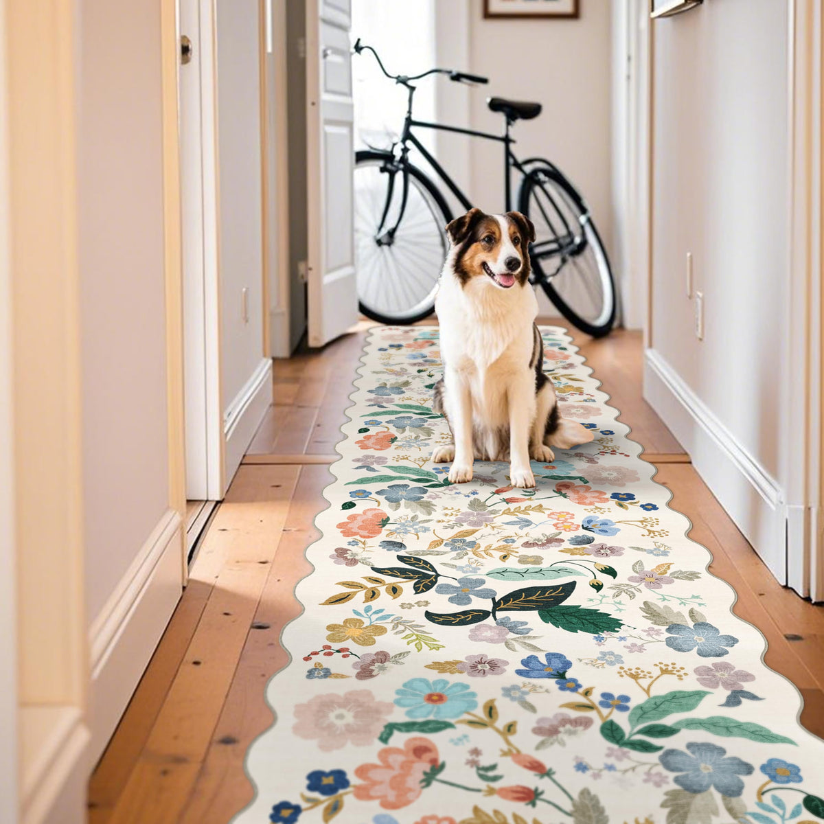 Vintage Washable Non-Slip Hallway Runner Rug, 2' x 7'