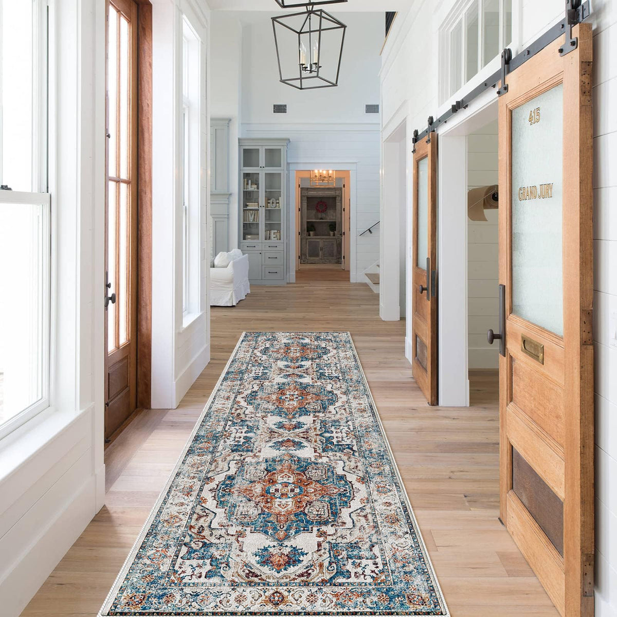 Vintage Washable Non-Slip Hallway Runner Rug, 2' x 7'