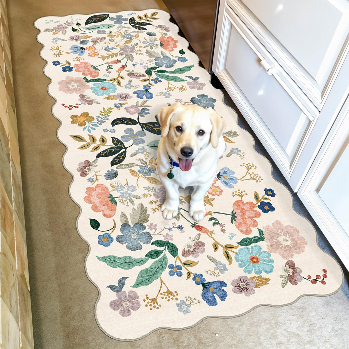 Vintage Washable Non-Slip Hallway Runner Rug, 2' x 7'