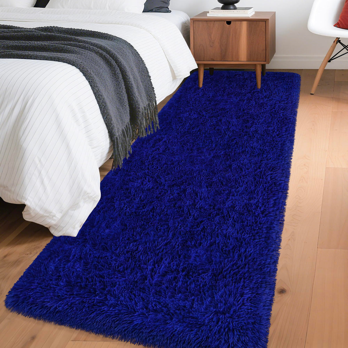 JiaoBaba Rainbow Tie-Dye Fluffy Area Rug for Kids