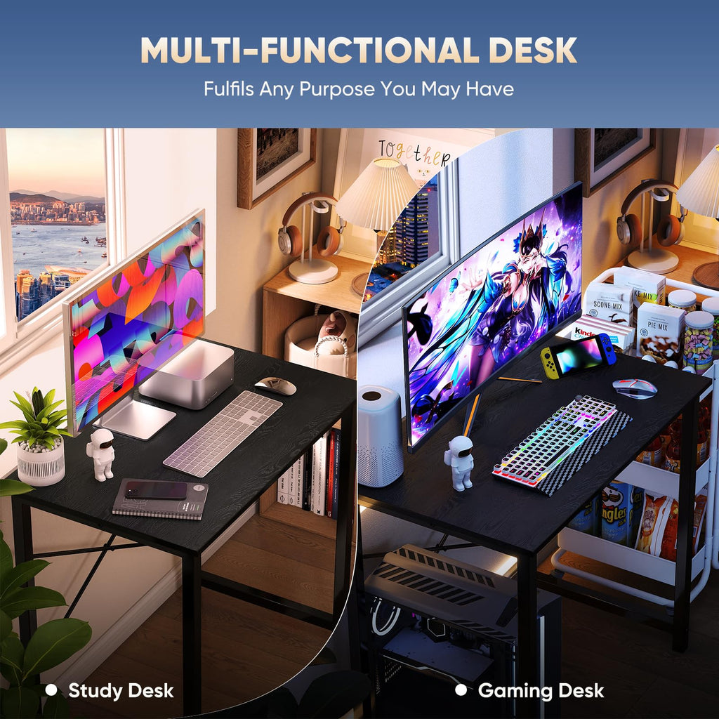 DUMOS Small Computer Desk, Gaming Desks for Home Office Bedroom