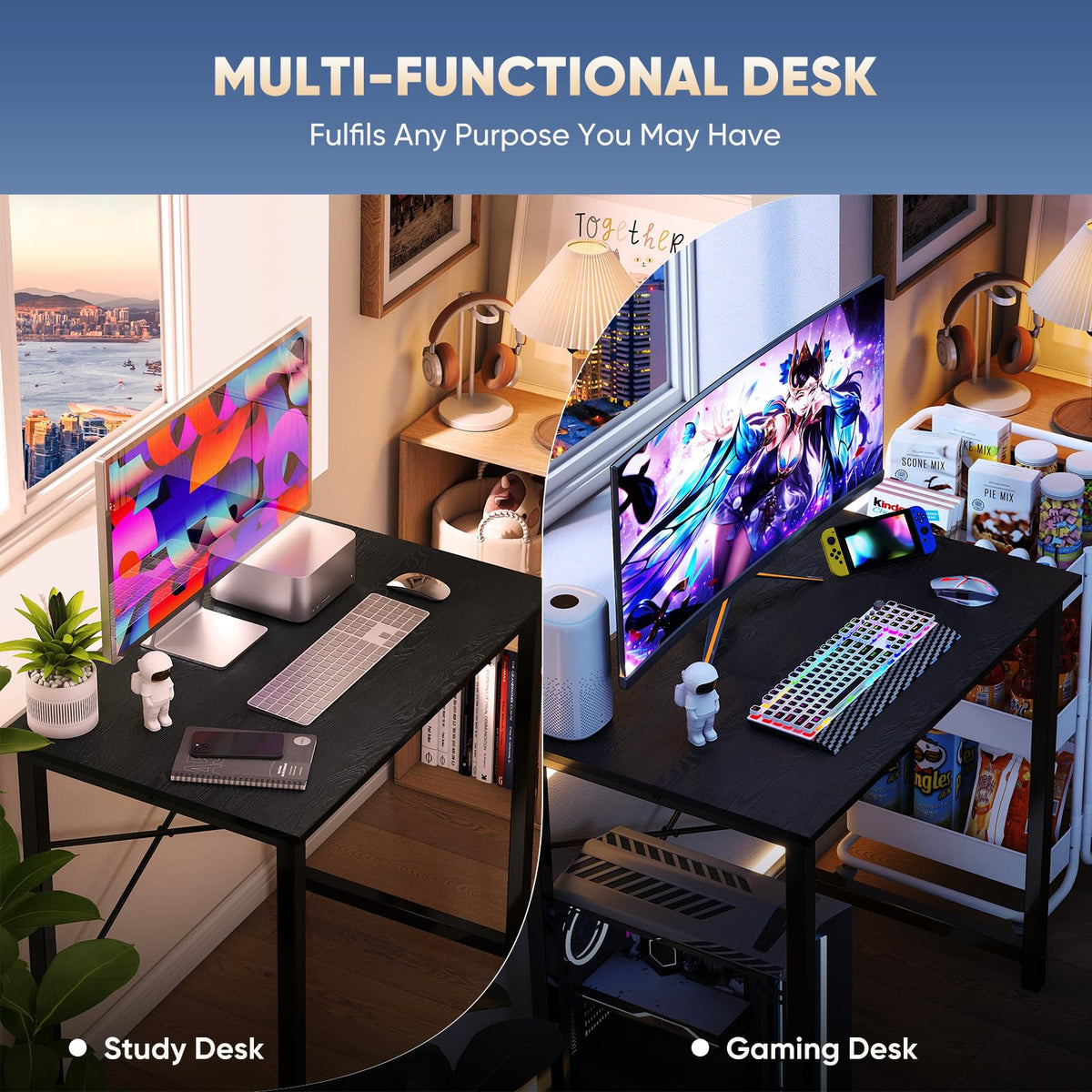 DUMOS Small Computer Desk, Gaming Desks for Home Office Bedroom