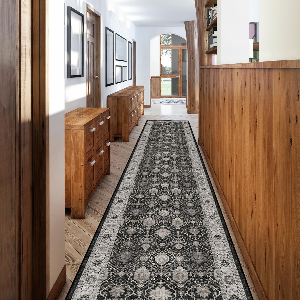 Vintage Washable Non-Slip Hallway Runner Rug, 2' x 7'