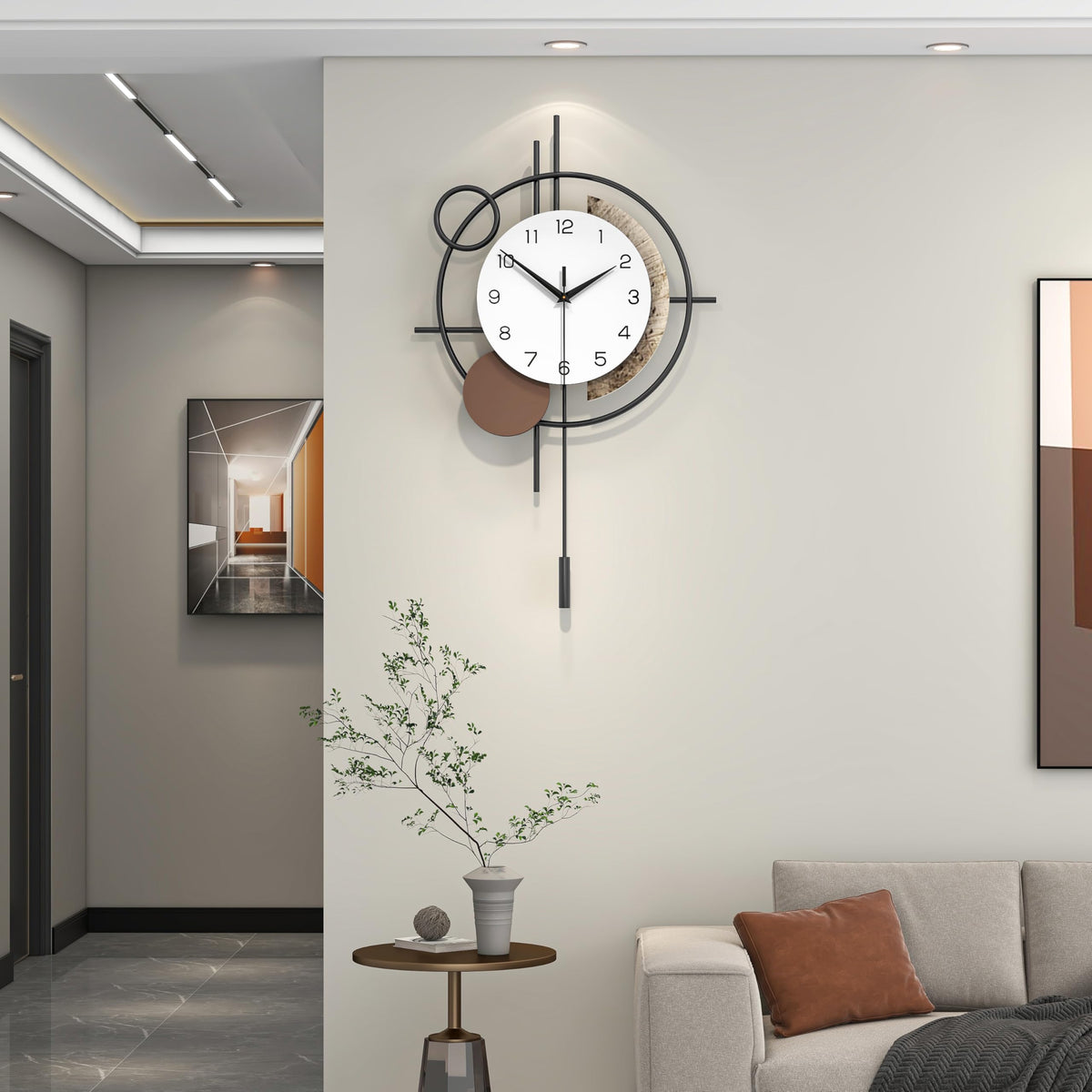 YIJIDECOR Large Wall Clocks for Living Room Decor Big Modern Wall Clock Battery Operated