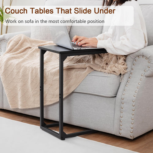 AMHANCIBLE C Shaped End Tables, TV Trays Set of 2 for Living Room