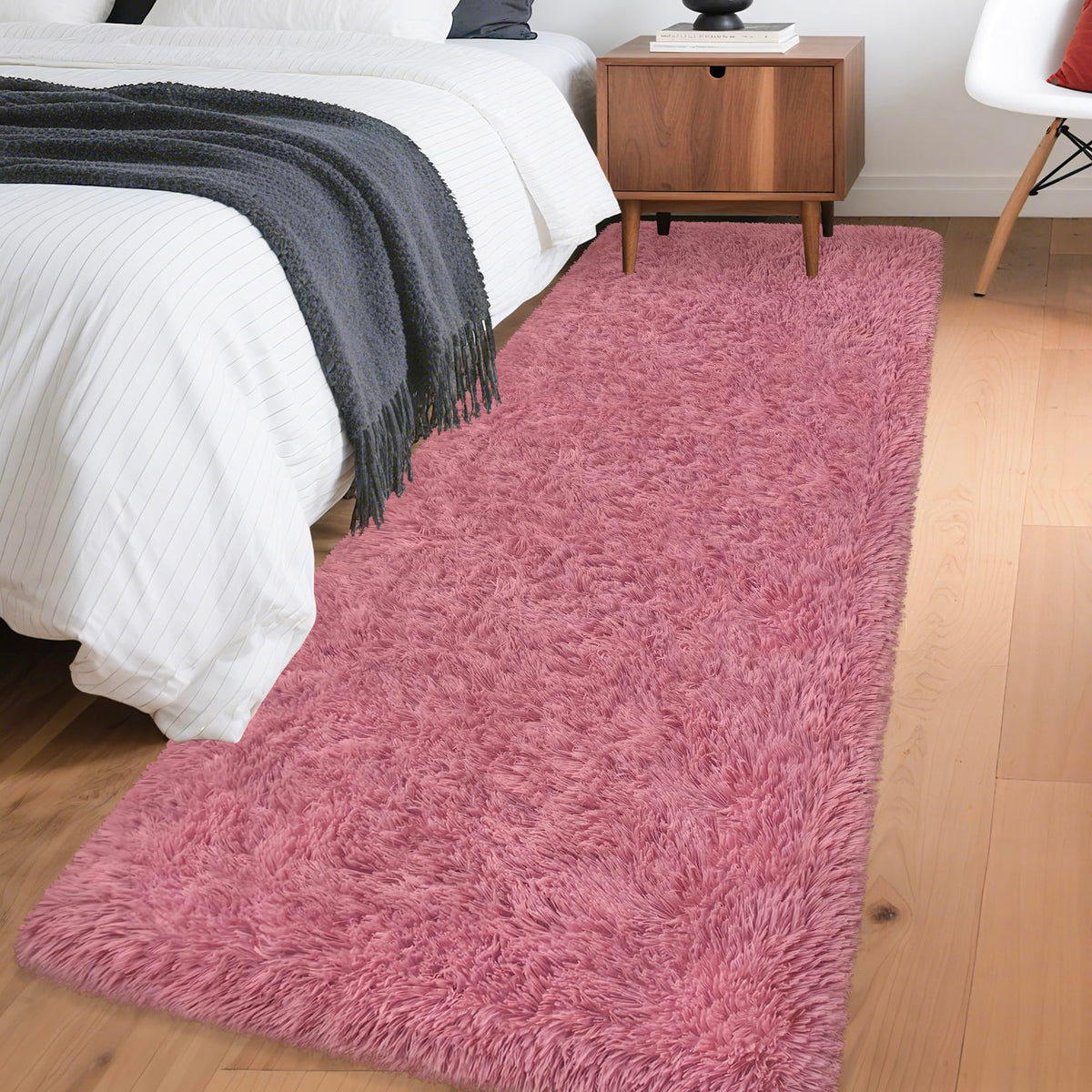 JiaoBaba Rainbow Tie-Dye Fluffy Area Rug for Kids
