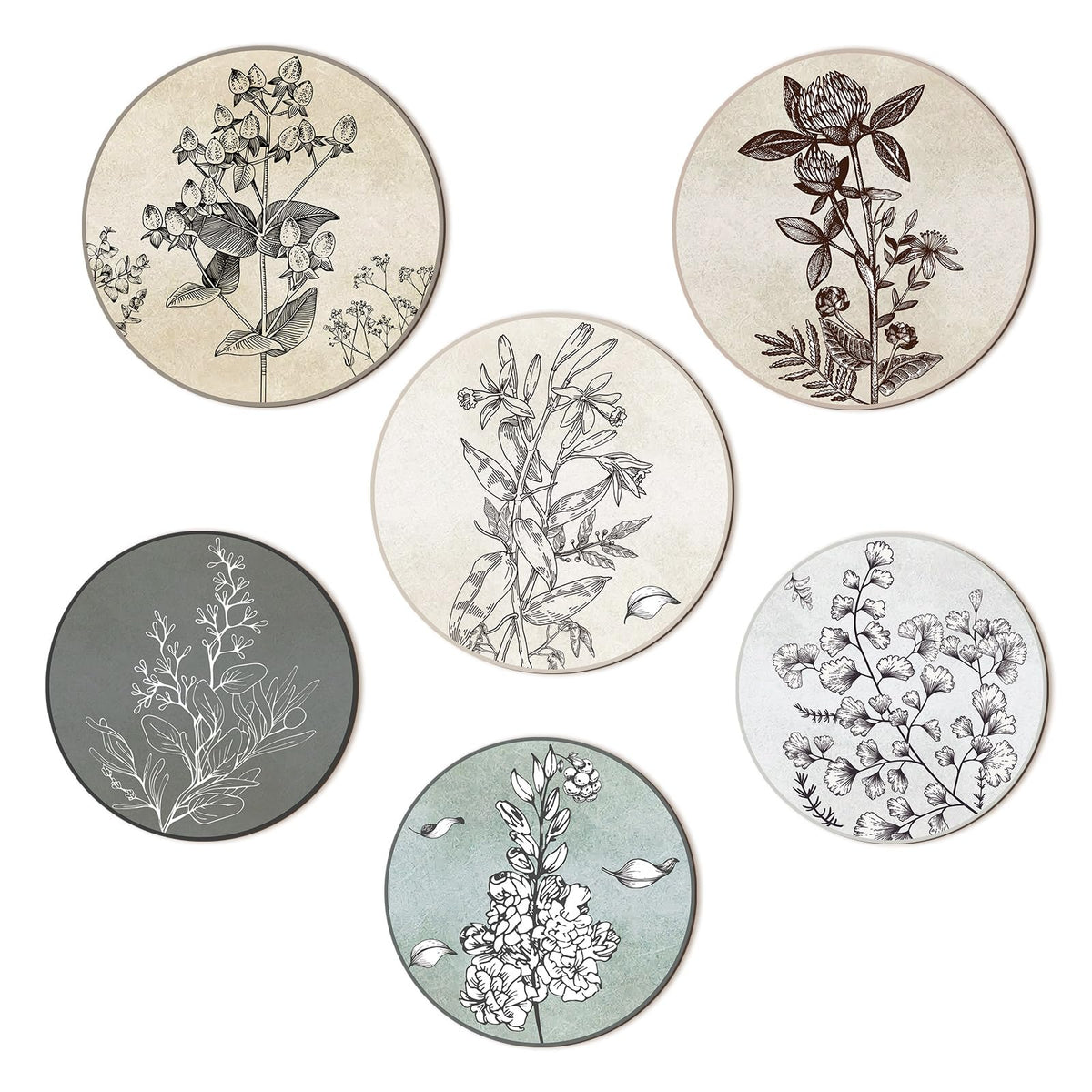 Barydat 6 Pcs Boho Wooden Plant Wall Art Decor