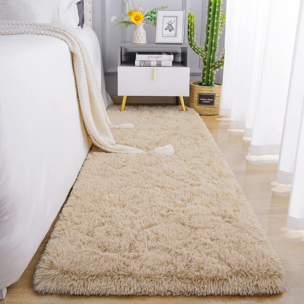 Chicrug Soft Runner Rug for Bedroom Living Room Plush Fluffy Rug 2x10
