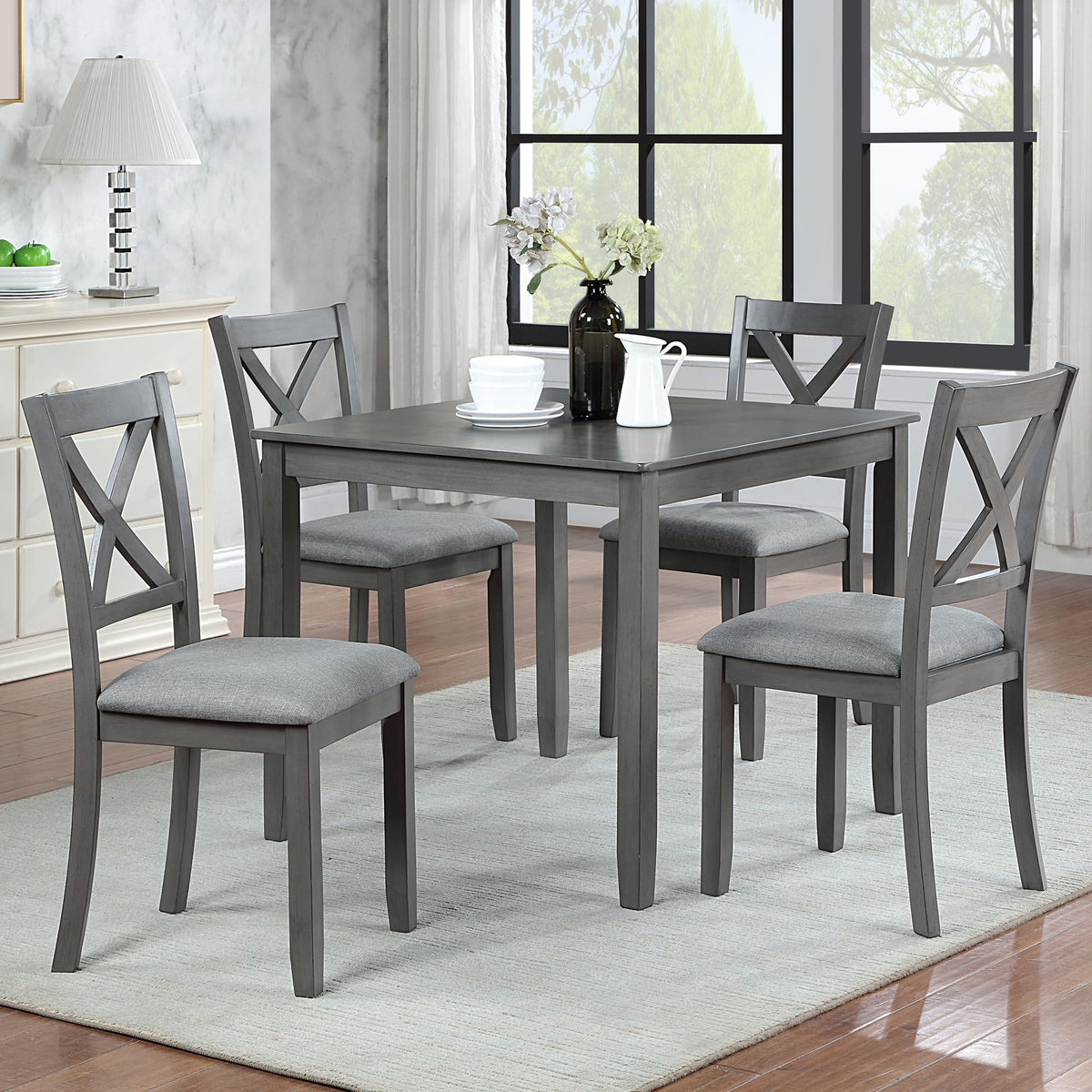 Harper & Bright Designs Wood Dining Table Set, Kitchen Furniture Set with with Table and Chairs