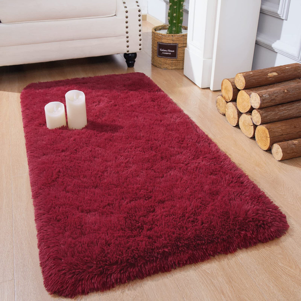 Chicrug Soft Runner Rug for Bedroom Living Room Plush Fluffy Rug 2x10