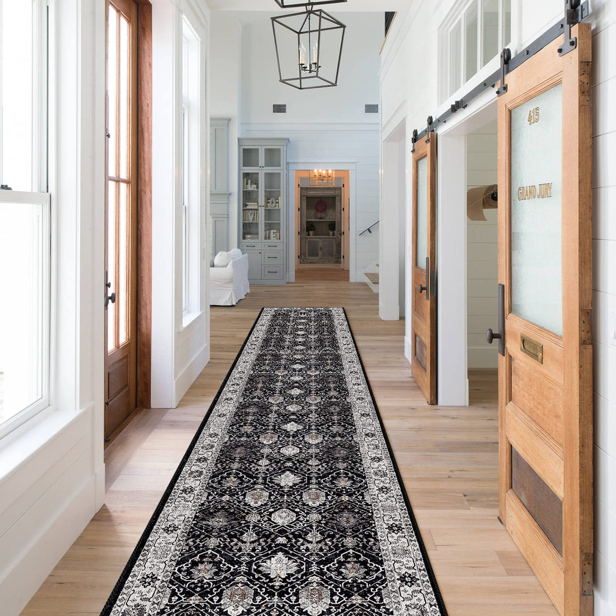Vintage Washable Non-Slip Hallway Runner Rug, 2' x 7'