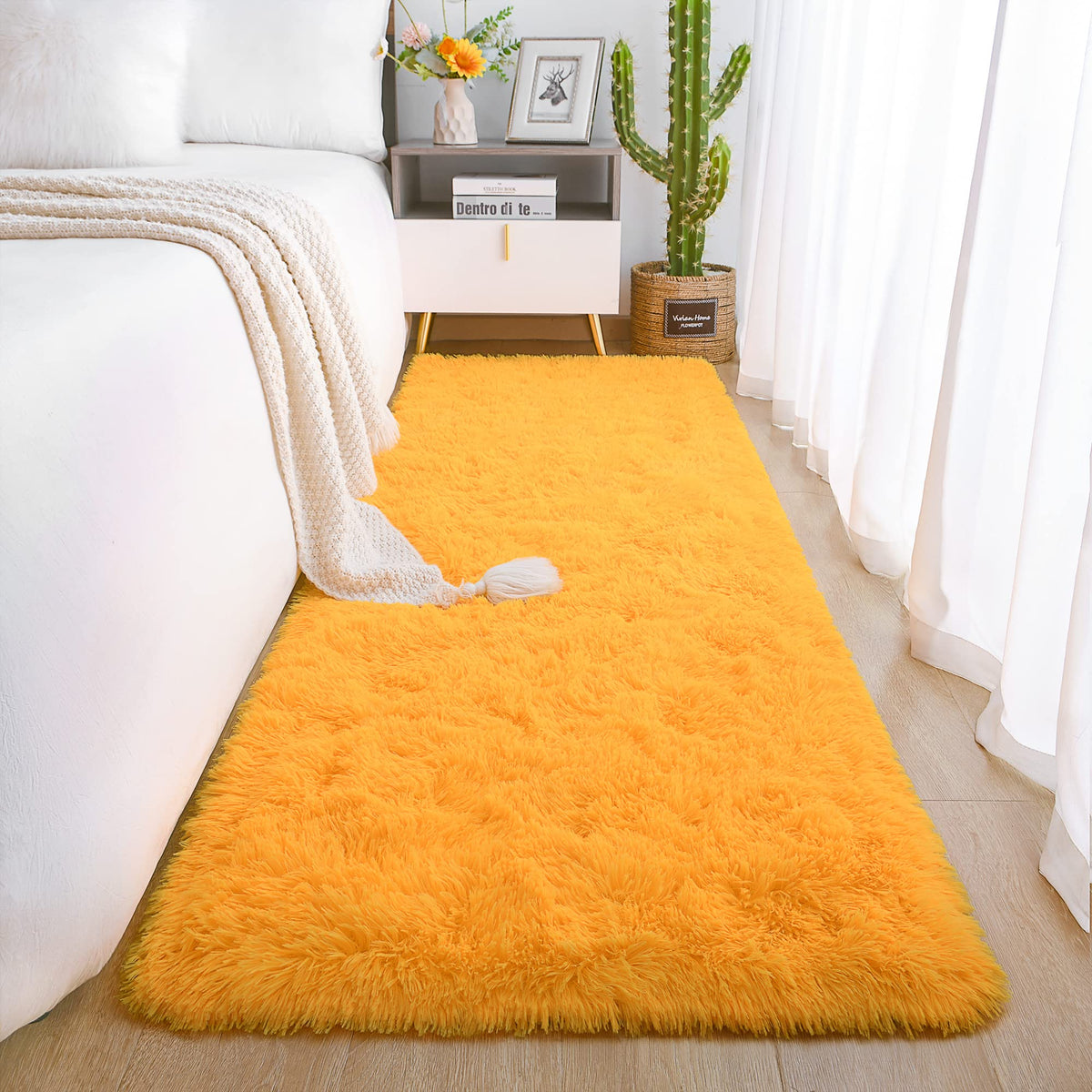 Chicrug Soft Runner Rug for Bedroom Living Room Plush Fluffy Rug 2x10