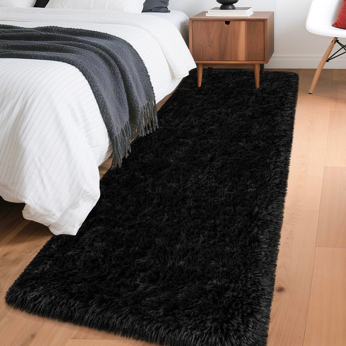 JiaoBaba Rainbow Tie-Dye Fluffy Area Rug for Kids