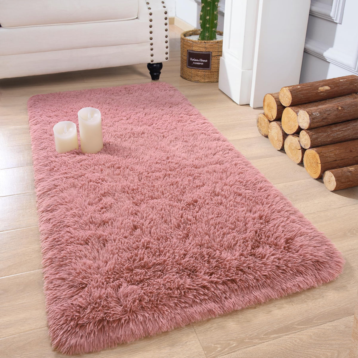 Chicrug Soft Runner Rug for Bedroom Living Room Plush Fluffy Rug 2x10