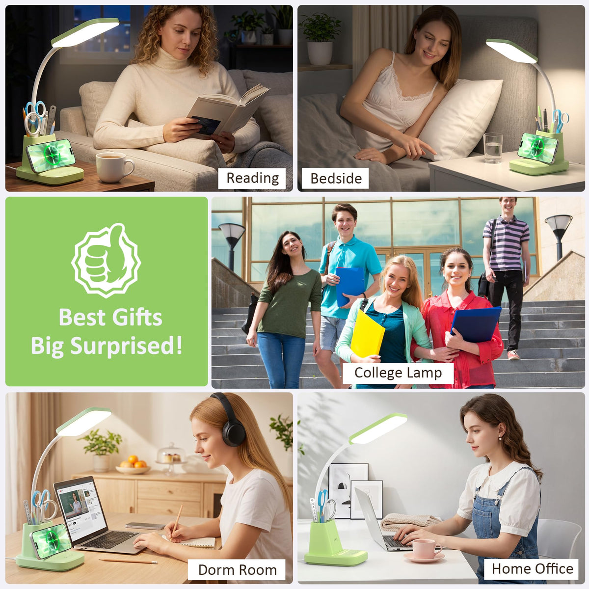 Sailstar Desk Lamp, Wireless Charger Small Desk Lamp, 3 Color Modes