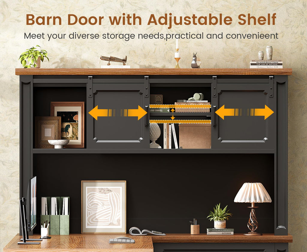 SEDETA Farmhouse Desk with Drawers for Home Office